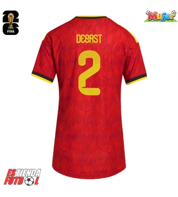 Bélgica Zeno Debast #2 Primera Equipación Mujer Mundial 2026 Manga Corta